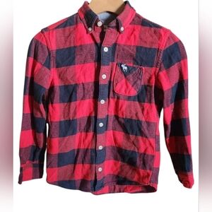 Abercrombie Kids Red & Navy Buffalo Plaid Button-Up Shirt